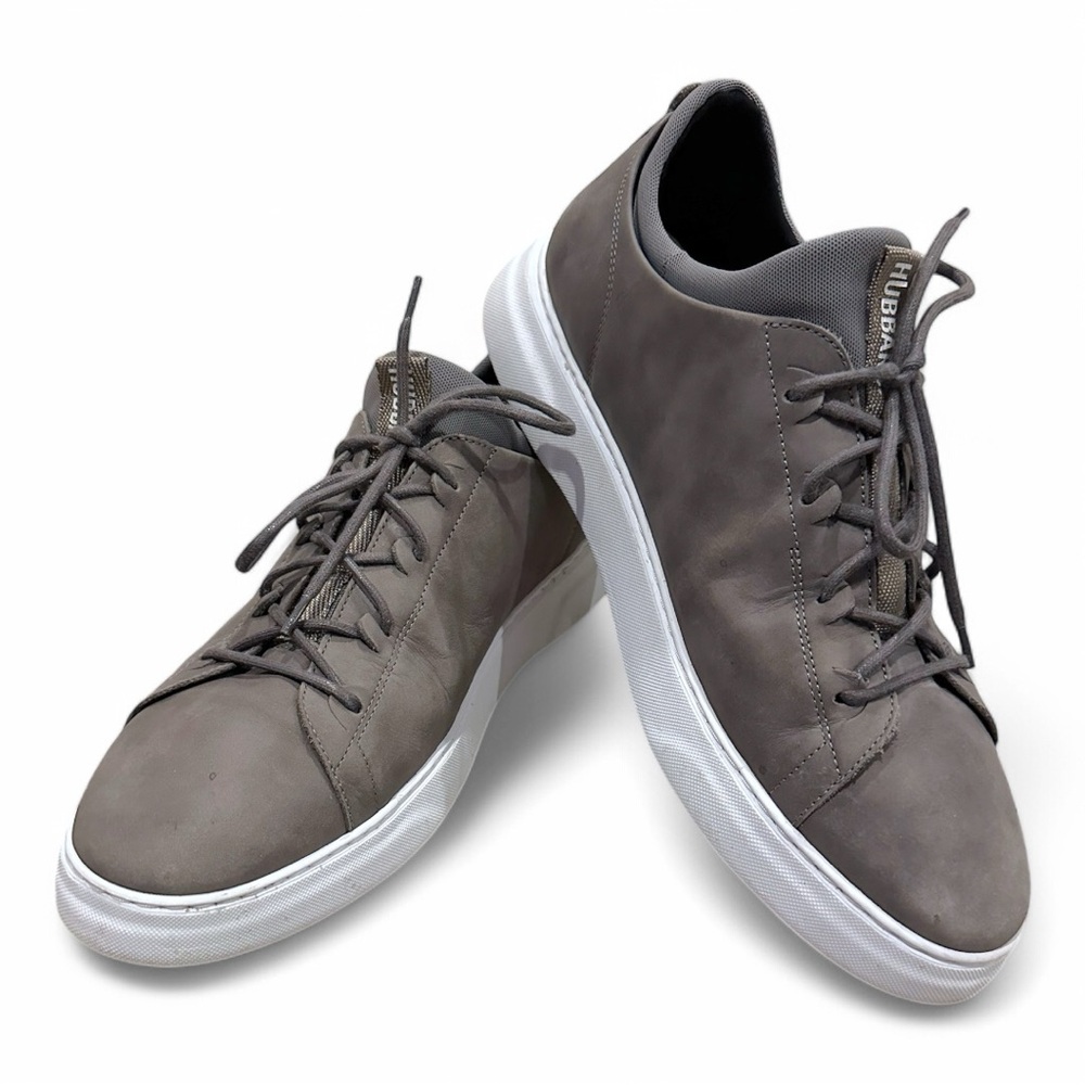 Gray and White Low-Top Sneakers with White Soles - Picture 2 of 7
